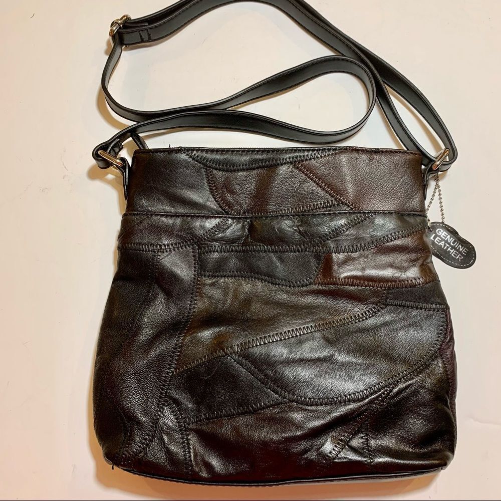 Jaclyn Smith Black Leather Crossbody Purse